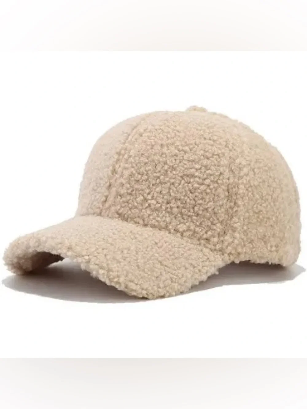 New Cozy Sherpa Baseball Cap - Cream